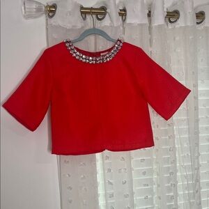 Mustard Seed Vibrant Red Top with Sparkling Accents
